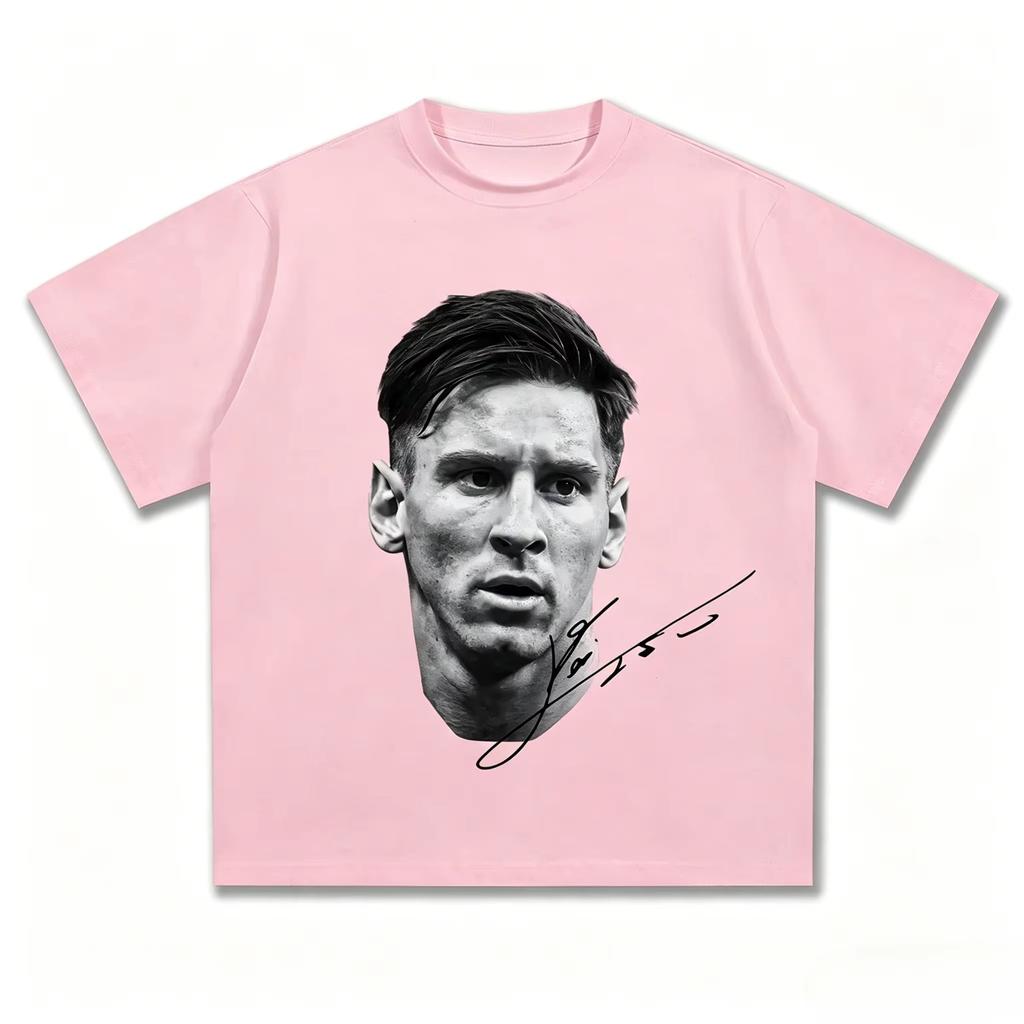 2026 Messi The King of Football Head Print Fashion Short Sleeve T-shirt Men's Clothing and Women's 2026 FIFA World Cup shirt