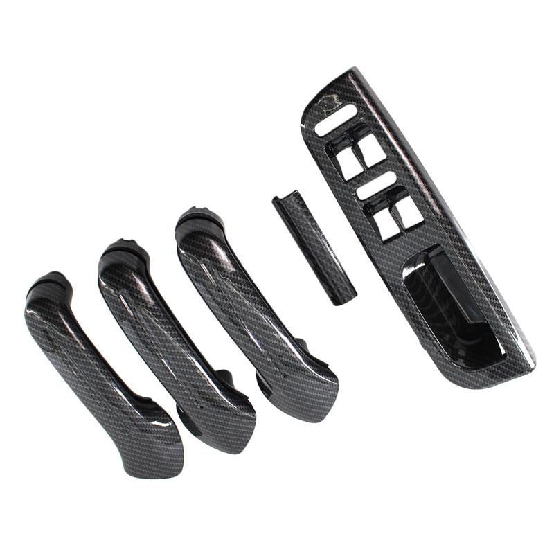 Carbon Fiber Interior Door Grab Handle Cover Switch Bezel LHD/RHD For VW Jetta Golf MK4 1998-2004