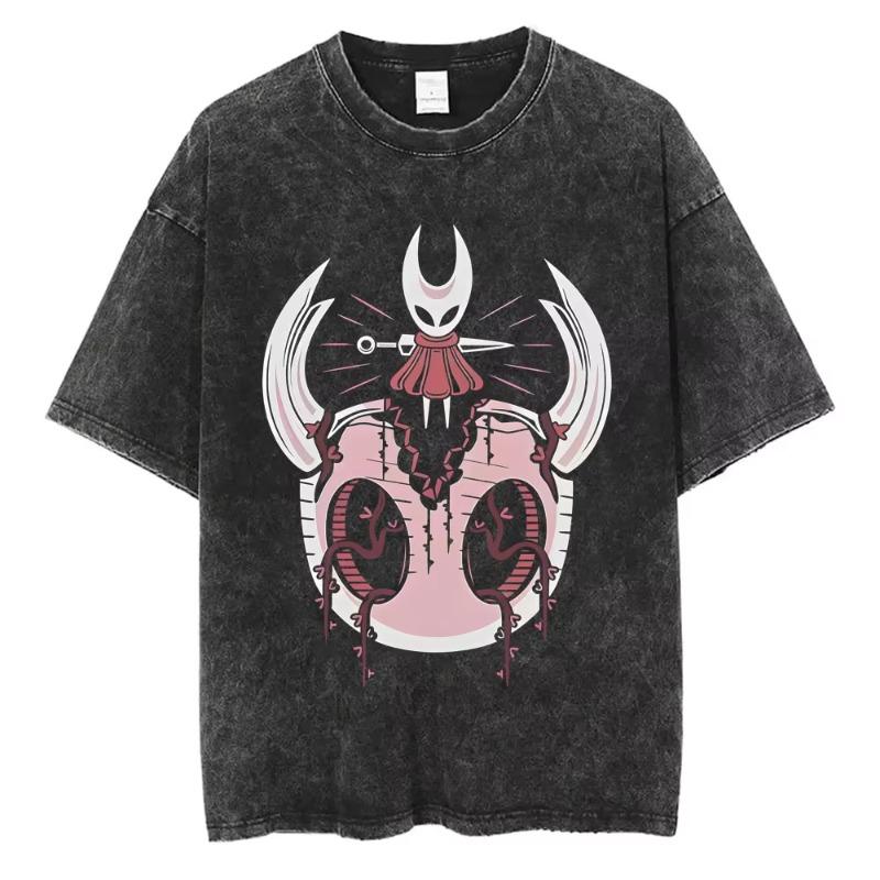 Hra Hollow Knight Vintage Prané Tričko Pánské Dámské Ležérní Oversized Kulatý Výstřih Krátký Rukáv Trička Pánské 100% Bavlněné Tričko