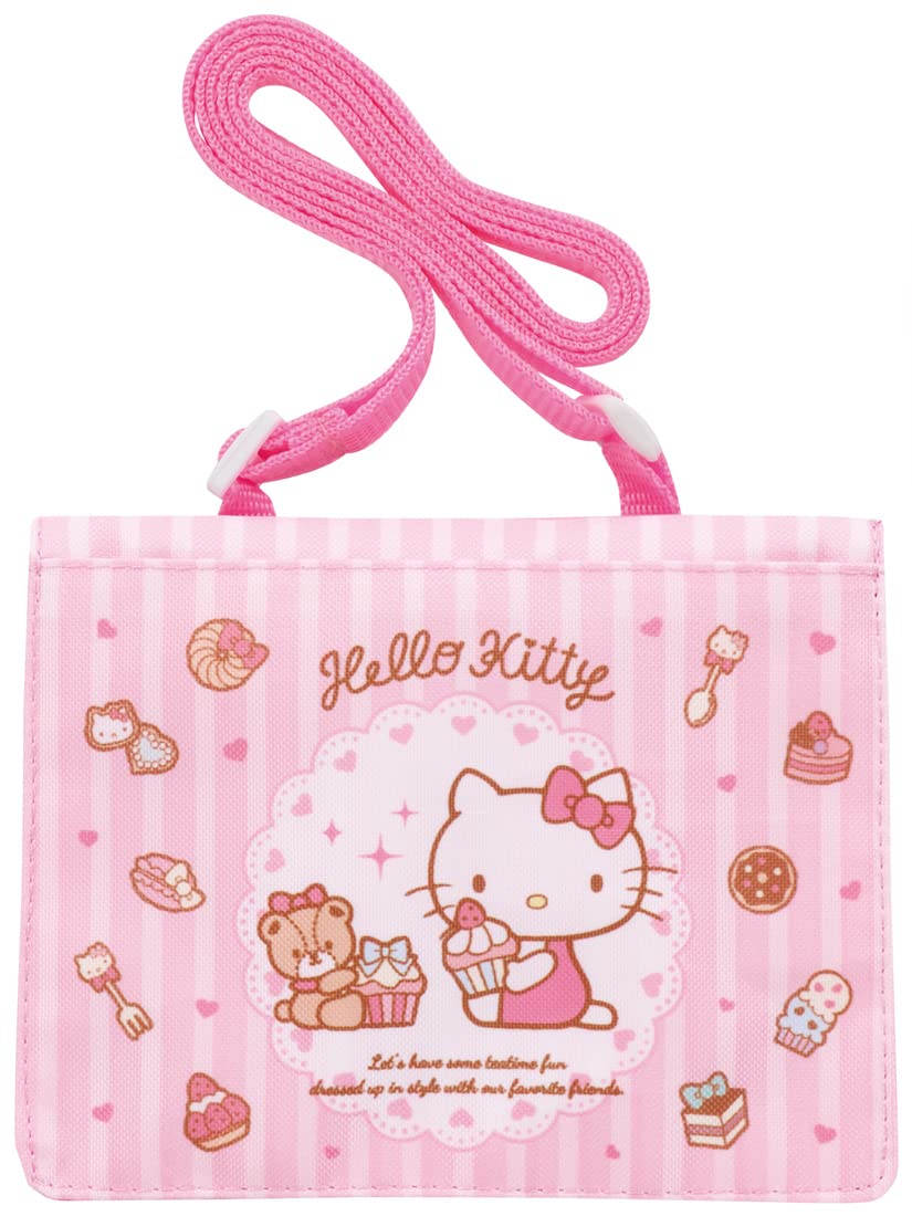 

Skater Travel Pocket Pouch with Shoulder Hello Kitty and Sanrio Sweets 11cm H x 14cm W x 3cm D ODKP2-A 2-Way Strap, Design,