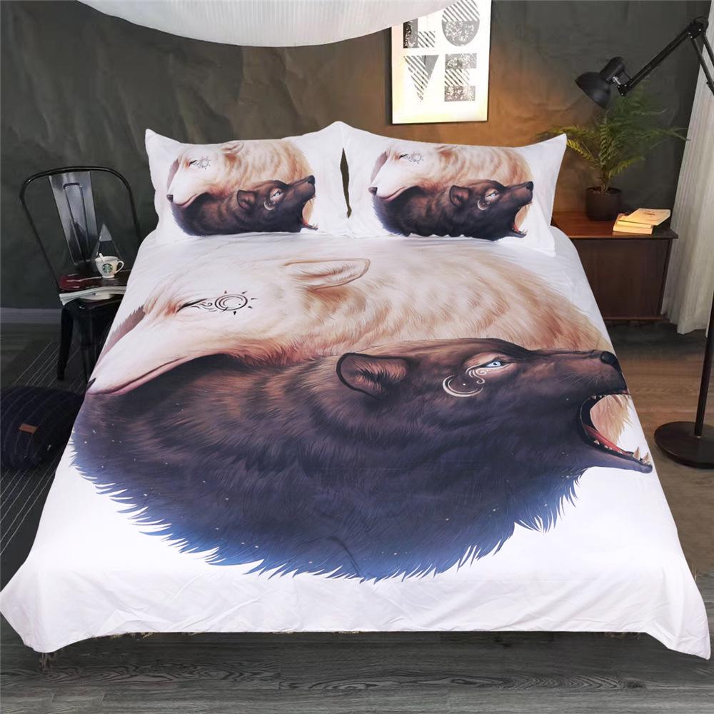 Comforter Digital Art Wolf Worrior Bedding Set King Queen Double Full Twin Single Size Set
