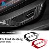 Real Soft Carbon Fiber Sticker For Ford Mustang GT 2024 2025 LHD RHD Car Seat Handle Button Frame Interior Trim Accessories