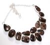 Big Cluster Chiastolite (Cross Stone) 925 Silver Plated Necklace 17" Trendy T8e77
