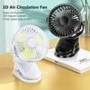 Automotive Electric Quiet Fan USB Charging Small Stroller Fan 360° Adjustable 3 Speeds Mini Hand Clip On Desk Fan For Home Desk