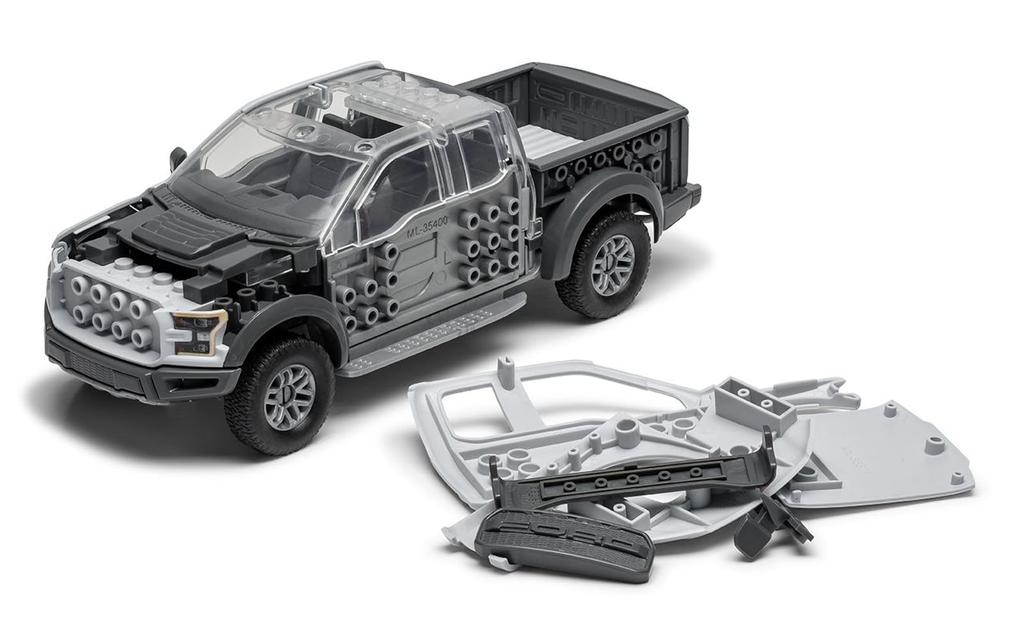 Airfix Build Ford Raptor Gray Plastic Model Kit QB6053 Non-Quick F-150 (Car)