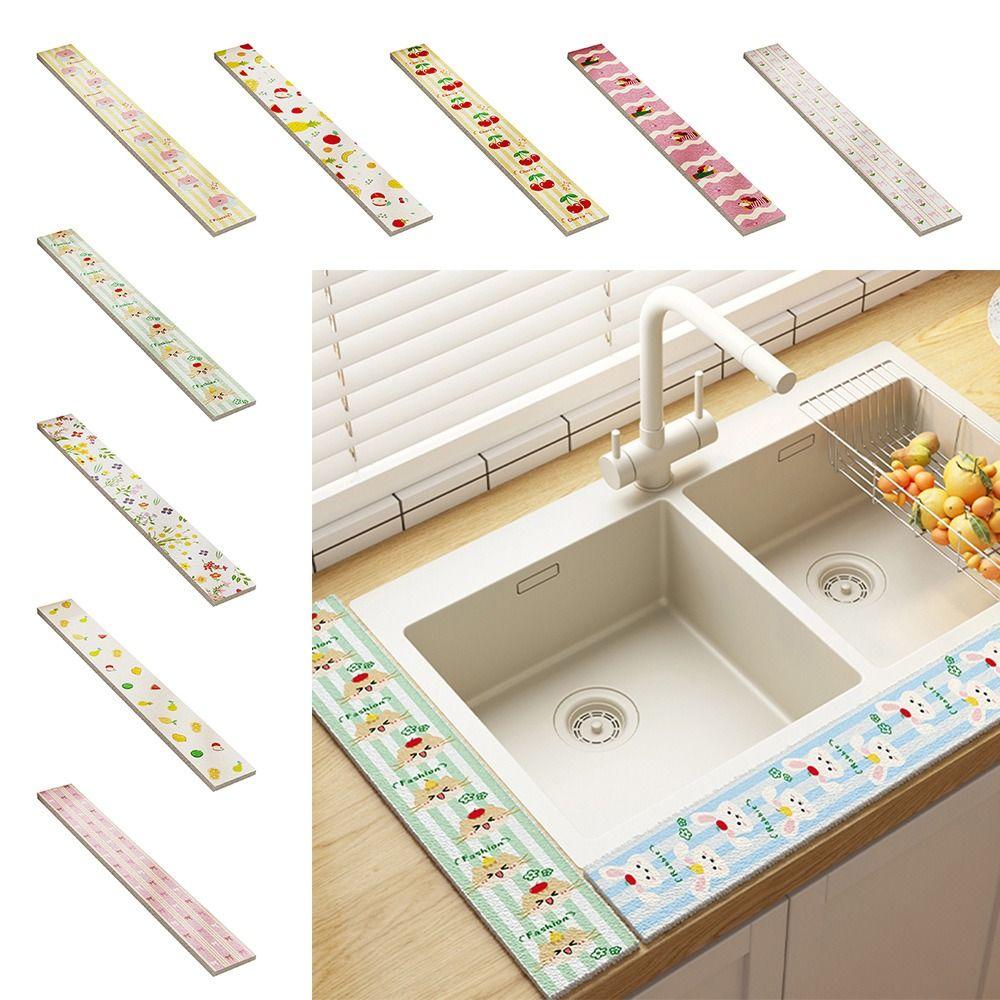 Wood Pulp Cotton Sponge Mat Cartoon Dish Drying Mat Sink Countertop Absorbent Pad  Kitchen Supplies