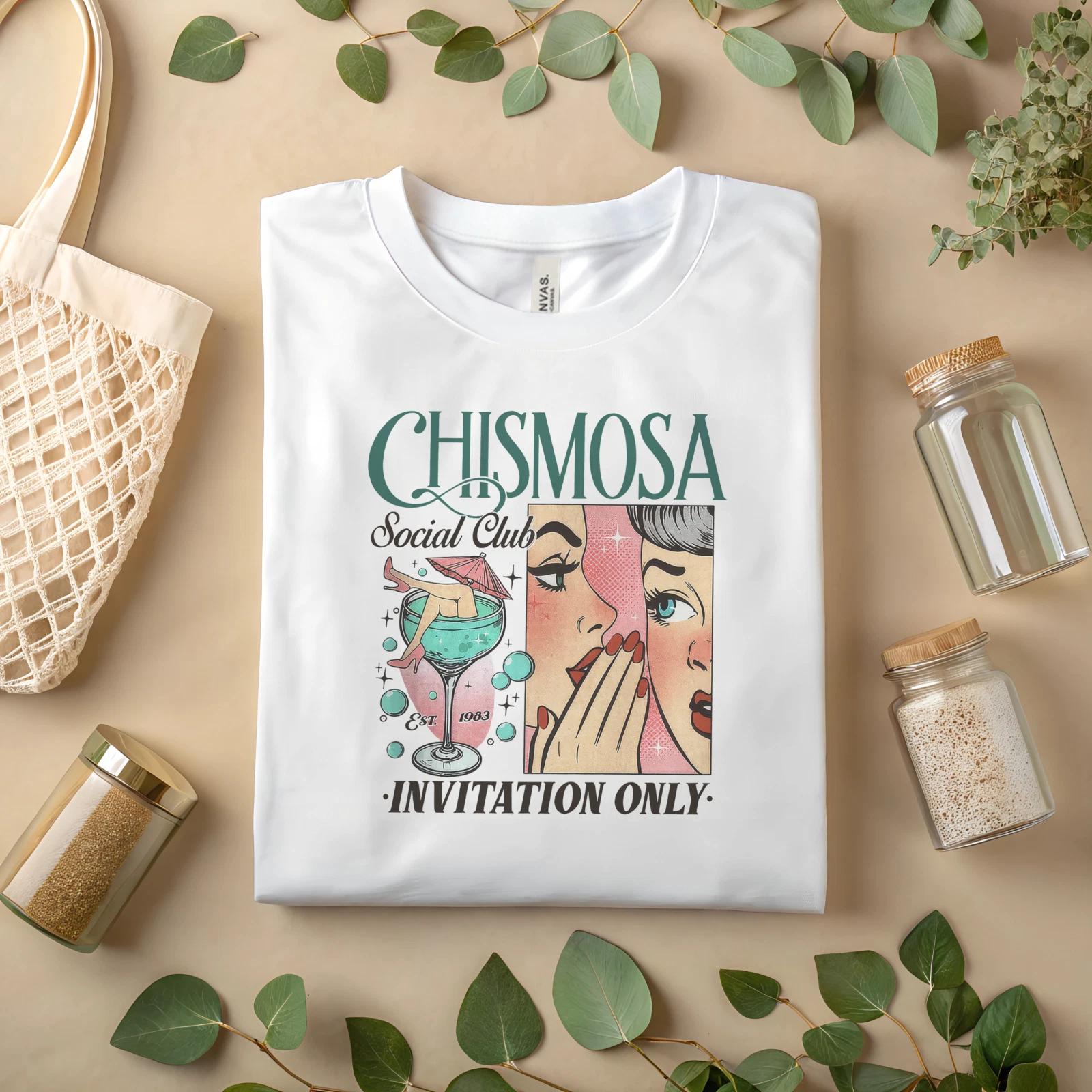 CHISMOSA Social Club T-Shirt Retro Gossip Graphic Tee Funny Latina A18 3XL