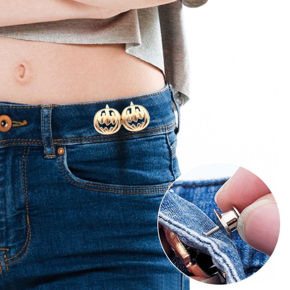 Waist Buckle Halloween Jean Fit Tighten Buckles Button Clasps Jean Buttons for Loose Jeans  Unisex
