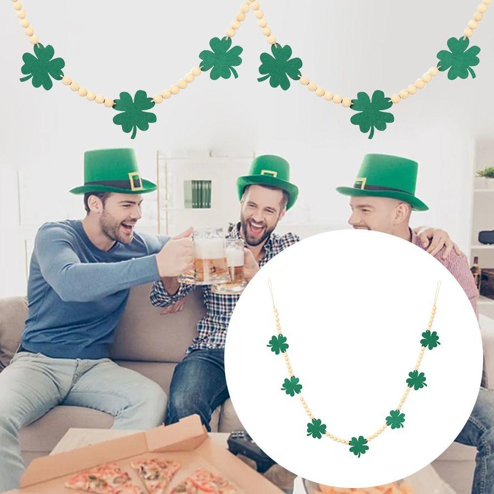 

Rope Beaded Fireplace Mantle Shamrocks Wall Porch Decoration New Decoration Pendant