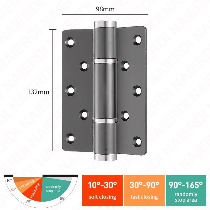 2 Pieces Soft Closing Door Hinge Automatic 90° Positioning Hydraulic Door Closer 5 Inch Adjustable Door Closer Hardware