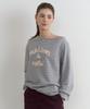 ROLAROLA Maison De Rola Embroidery Off Shoulder Stripe Sweatshirt Gray