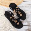 Ethnic Turmoil Bohemian Flat Sandals Women's Beaded Open-toe Shoes Roman Beach Flip-flops