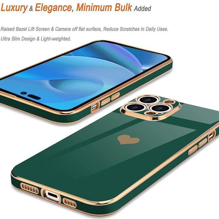 Protective Case - E.F.CONNECTION - for iPhone 14 Pro - Shockproof - Silicone - Heart Pattern