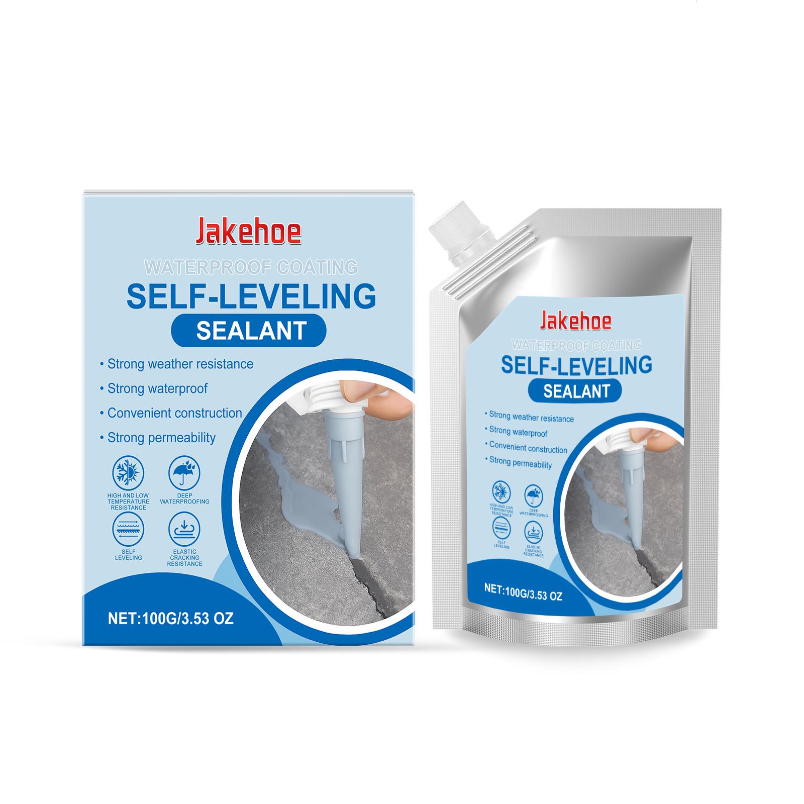 

Гидроизоляционное покрытие Jakehoe Самовыравнивающийся герметик – Самовыравнивающийся, Сильная герметизация, Долговечная гидроизоляция 100 г