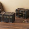 Antique European Styles Handheld Storage Box Sturdy Travel Wood Case Accessory for Clothing and Books Organization