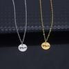 Stainless Steel English Letter Round Pendant Clavicle Chain - Light Luxury Jewelry