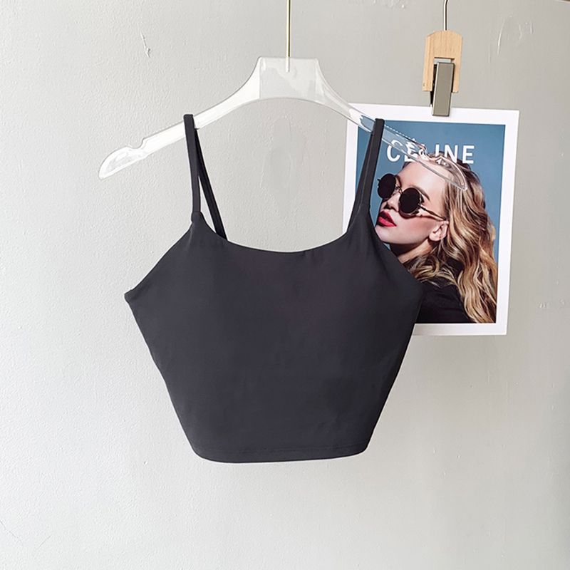 Lu Same Sports Vest Female Outwear Semi-Fixed One-Piece Cup Bubble Wrap Push up Sports Bra Workout Yoga Vest