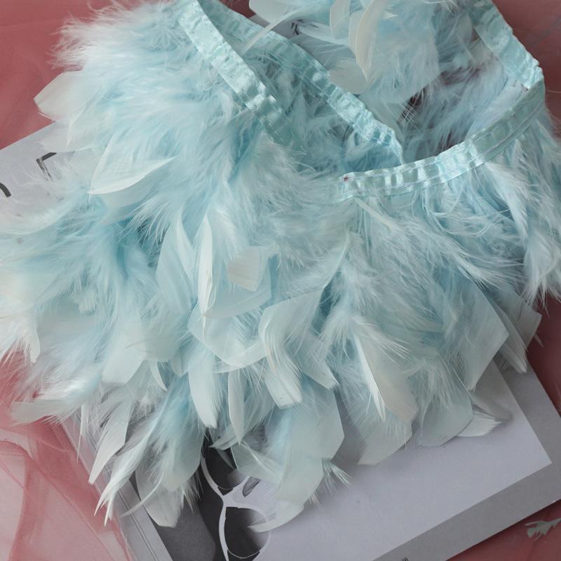 50Pcs Turkey Feather Fire Piece Feather Cloth Edge, Skirt Lace Feather Wall Feather Light Diy Dance Suit Decorative Materials