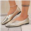 Fashion Women's Loafers Genuine Leather Luxury Shoes Sss Grade Silver Heels Gold Pumps Square Toe Elegant Mary Janes Shoes For Women