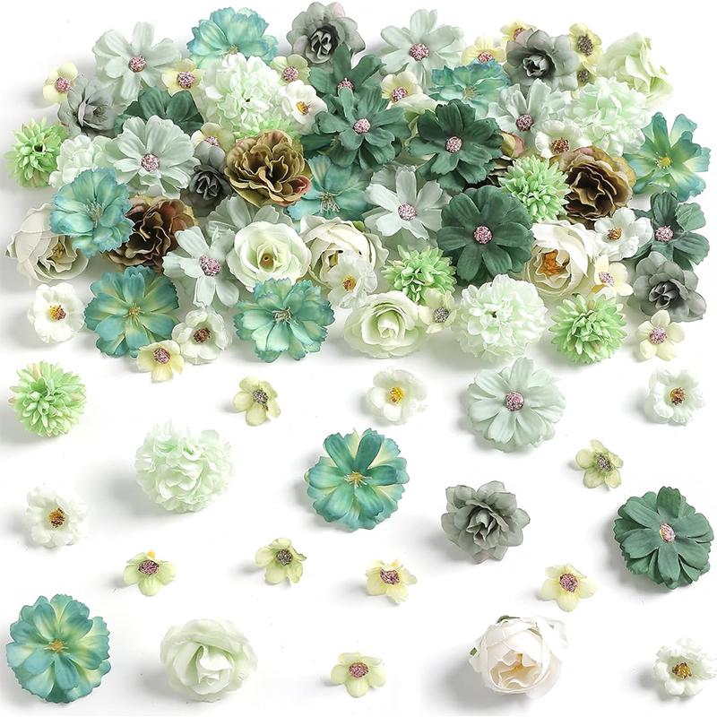 20Pcs 4cm Rose Artificial Flowers Heads Silk Fake Flower for Wedding Decoration Wreath Party Home Decor DIY Craft Gifts Ornament