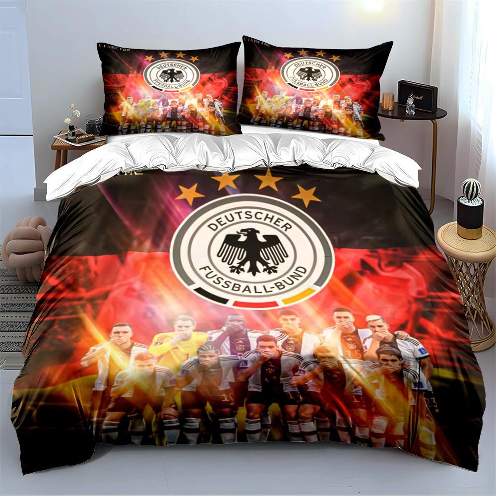 Duits Voetbalteam Beddengoed Set Beddengoed Dekbedovertrek Set Dekbedovertrek Kussenslopen Woondecoratie (1 * Dekbedovertrek 2 * Kussenslopen, zonder dekbedvulling)