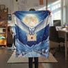 1Pc Cartoon Print Flannel Blanket, High Quality Comfortable for All Seasons, Home Decor, Warmth and Comfort, Perfect for Christmas Birthday Gift