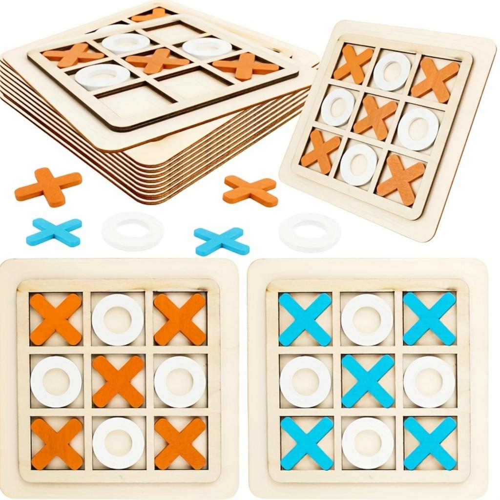 Tic-Tac-Toe, Puzzle Toys, Logical Thinking, Concentration Training, Parent-child Interaction, Family Classic Wooden Games, Perfect Gifts