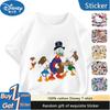 Disney 2025 Summer Street Fashion Boys Girls Cotton Skin Friendly Tops Donald Duck New Printed Short Sleeve T-Shirt