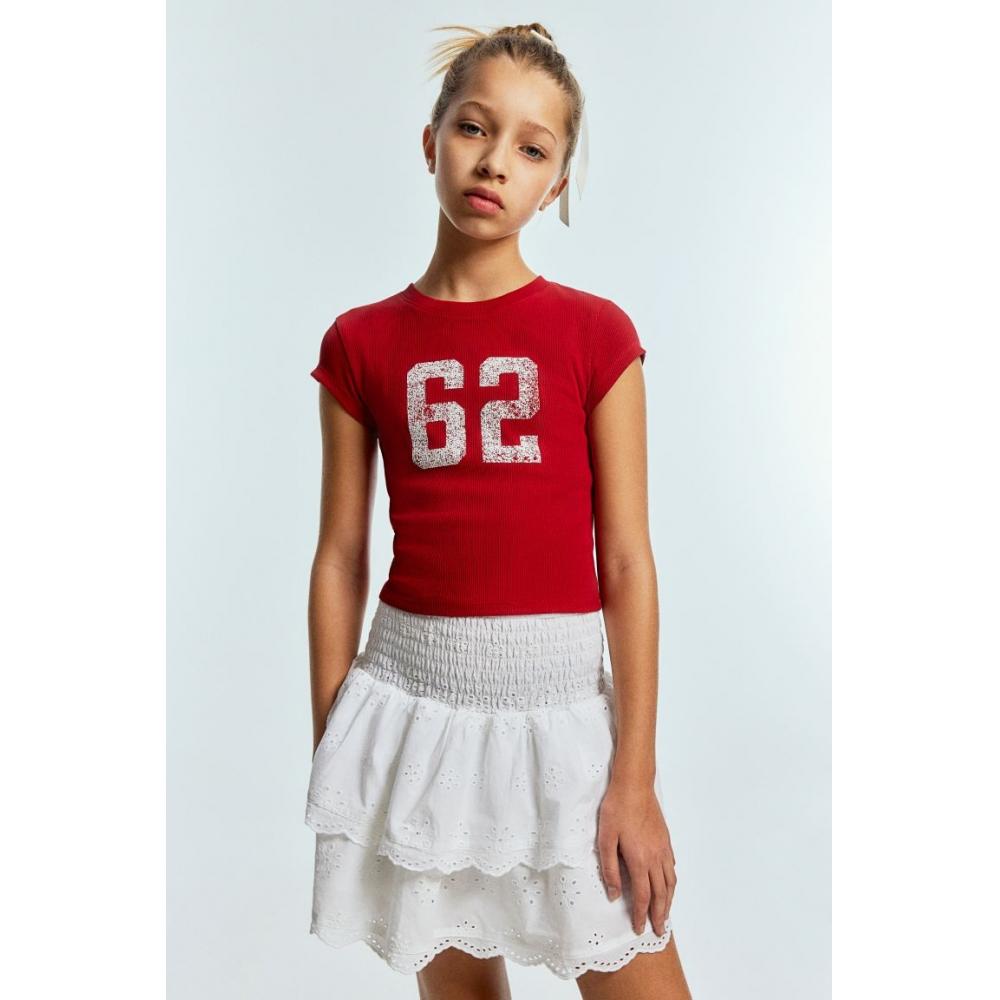 

H M ribbed t shirt red 62