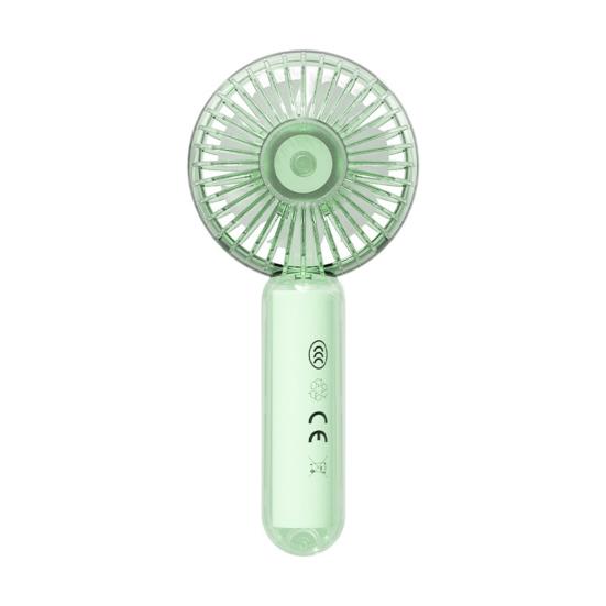 Portable Handheld Fan with LED Light USB Rechargeable Mini Fan with Hook 3 Speeds Brushless Motor Quiet Summer Gadget for Travel Office Outdoor зелёный