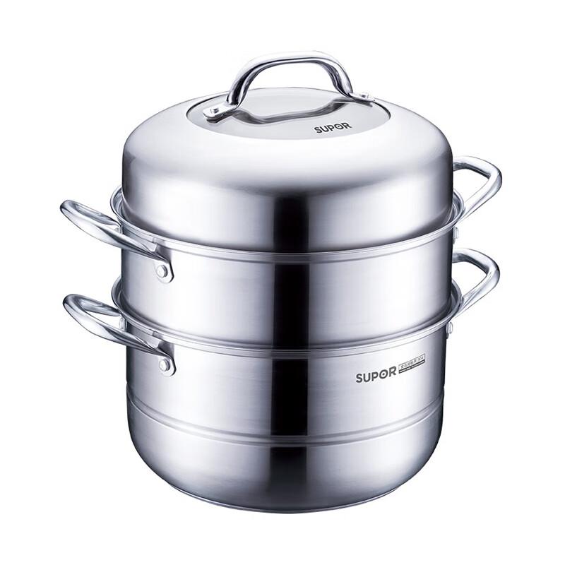 

SUPOR 28cm 3-Layer 304 Stainless Steel Steamer Pot