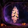 Halloween Hanging Swing Ghost Large Decoration, Light Up Spooky Swinging Courtyard Decorations with 3D Bats for Front Porch, Yard, Garden, Tree