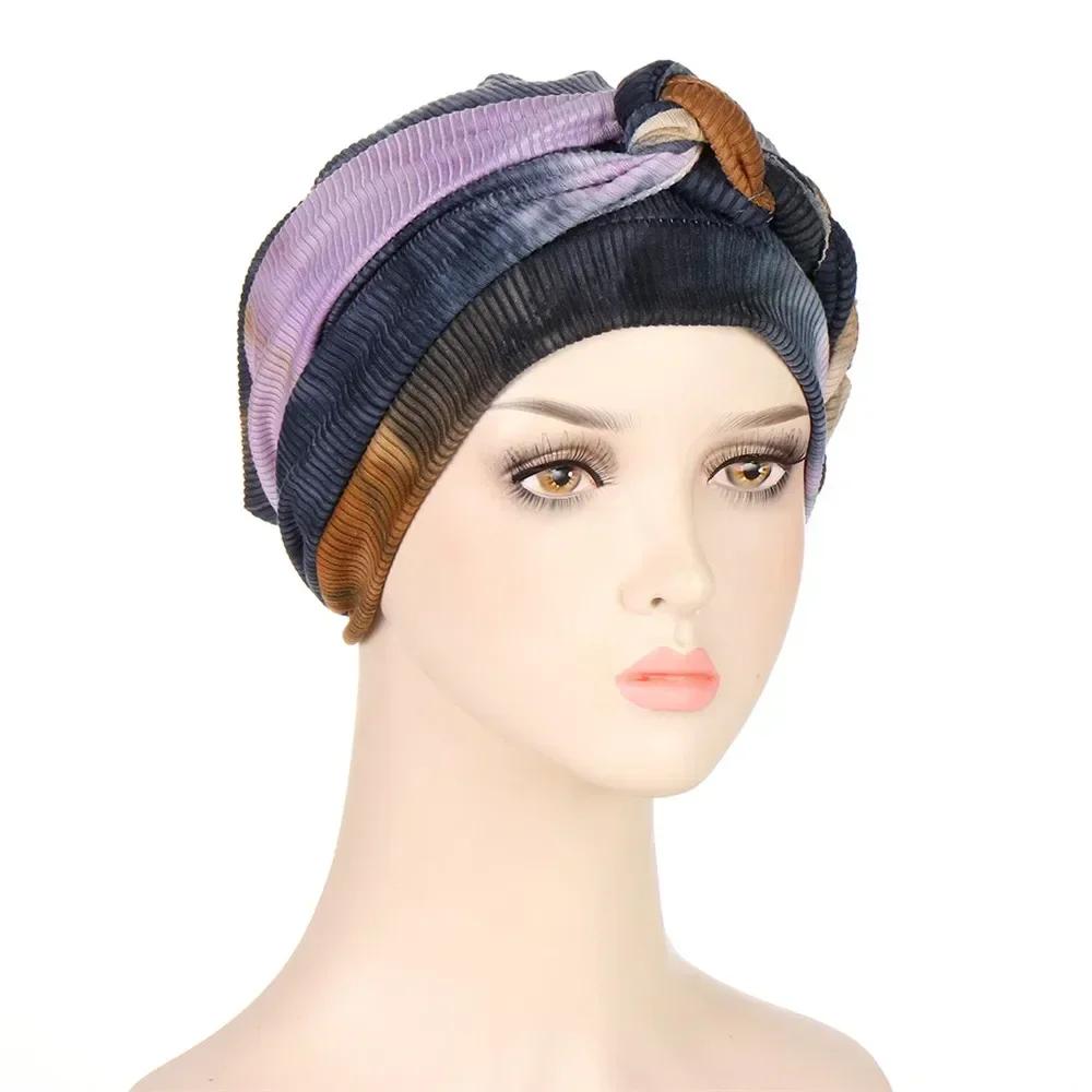 Velour Muslim Women Braid Hijab Turban Chemo Stretch Cap Hair Loss Hat Head Wrap Islamic Bonnet Headwear Beanie Cover