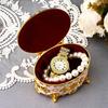 Oval Rose Enamel Box European Style Antique Storage Case Earring Display Box  Ring Organizer
