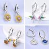 New 925 Silver Hoop Earrings Zircon Irregularity Drop Earring Stud For Original Women Birthday Party Fine Jewelry Gifts