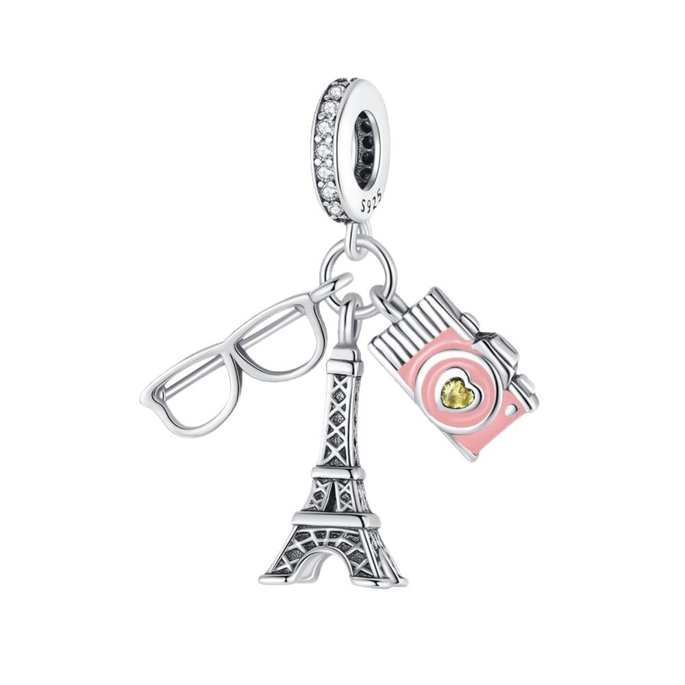 

S925 Стерлингового Серебра Модный Шарм Подходит Оригинальный Браслет DIY Для Женщин Ювелирные Изделия Башня Цветок Подвеска Изысканные Подарки На День Рождения