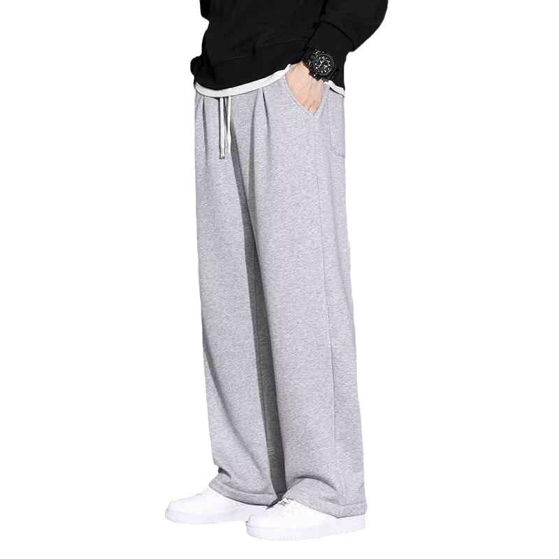 Men's Plus Size Corduroy Wide-Leg Pants, Loose Fit, Casual Streetwear for Spring & Autumn