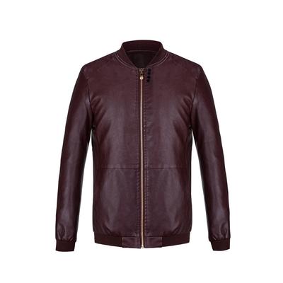 7 Colors Mens Fashion Faux Patent Leather Stand Collar Baseball Coat Slim Jacket