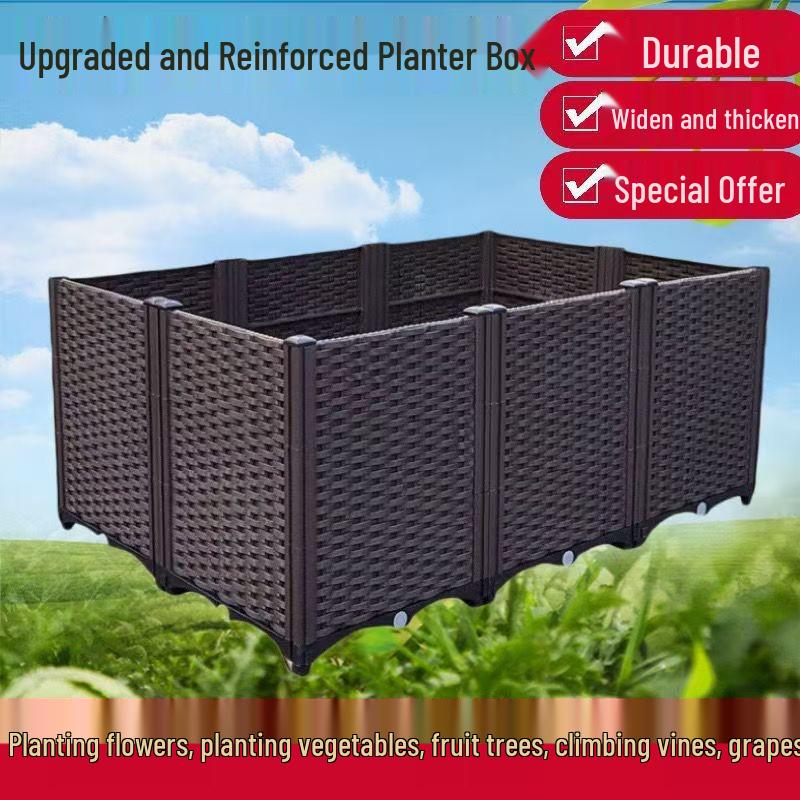 Extra Large Yellow-Edged Rooftop & Balcony Vegetable Planter Box