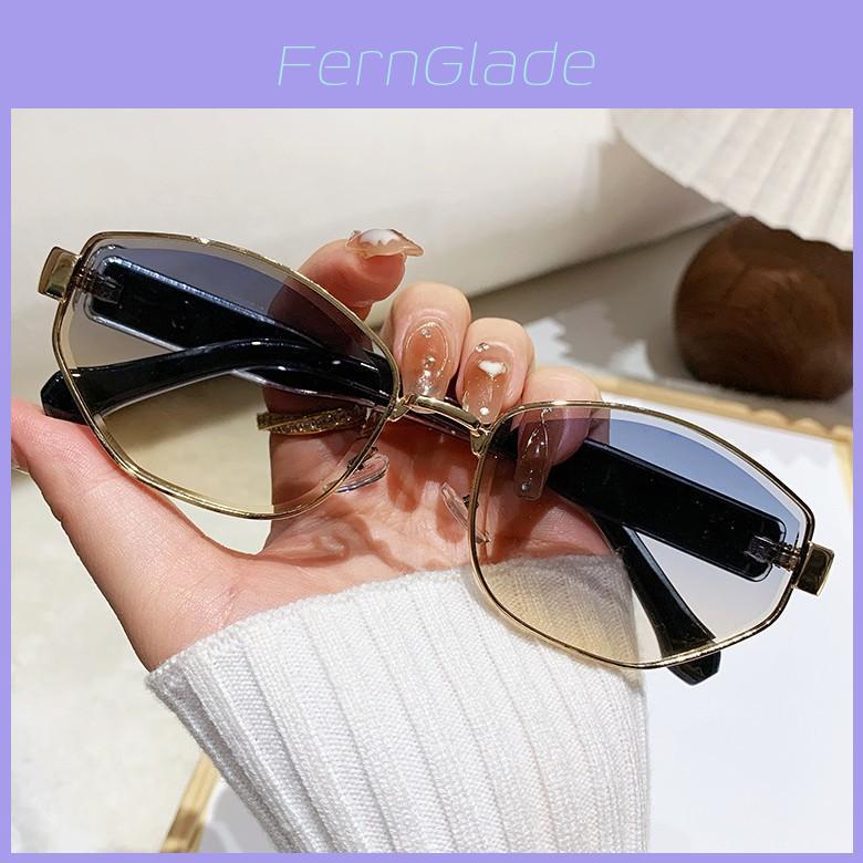 Retro Polygon Sunglasses Women Uv400 Metal Frame Travel Sun Protection For Fashionistas