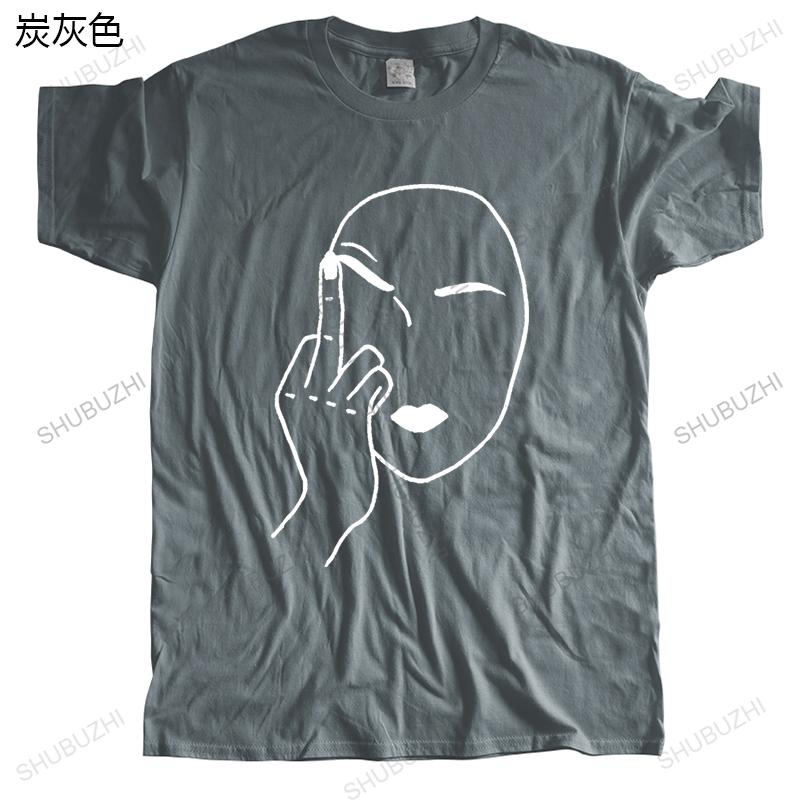 GONTHWID Mittelfinger Gedruckt Kurzarm T Shirts Männer Hip Hop Mode Lässig Baumwolle T-Shirt Lustige Streetwear Tops Tees