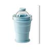 Ice Ball Maker Cup 2-in-1 Collapsible Silicone Ice Hockey Cup with Straw And Lid Foldable Easy Demolding Sphere Ice Cubes for Whiskey Cocktails