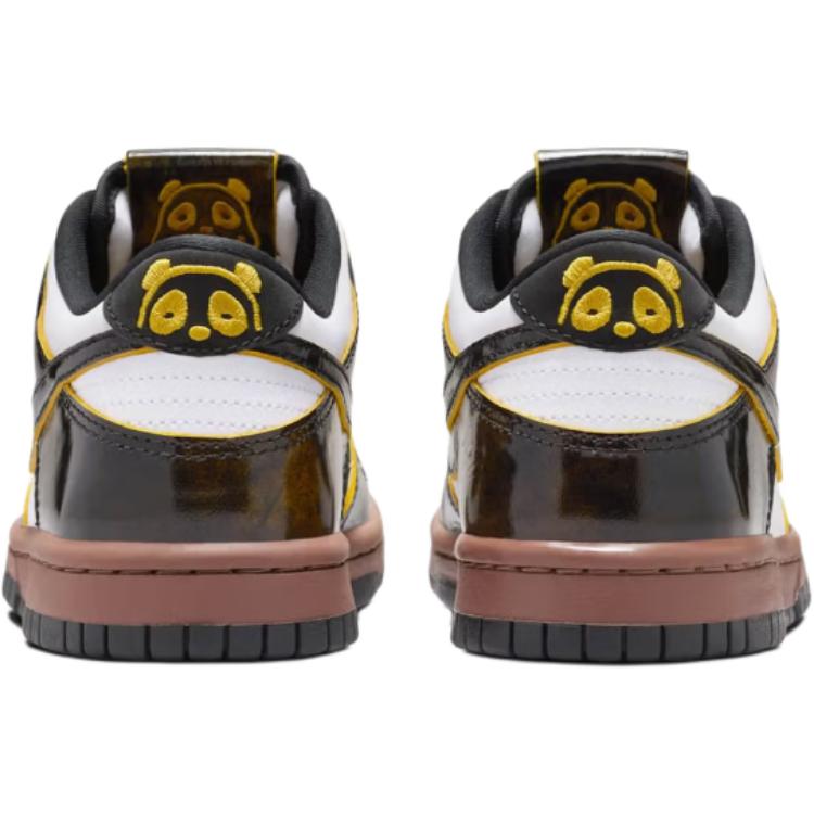 New Nike Dunk Abrasion Resistant Low Top Kids' Skateboarding Shoes White/Black/Animal Brown Teenagers HQ9294-100