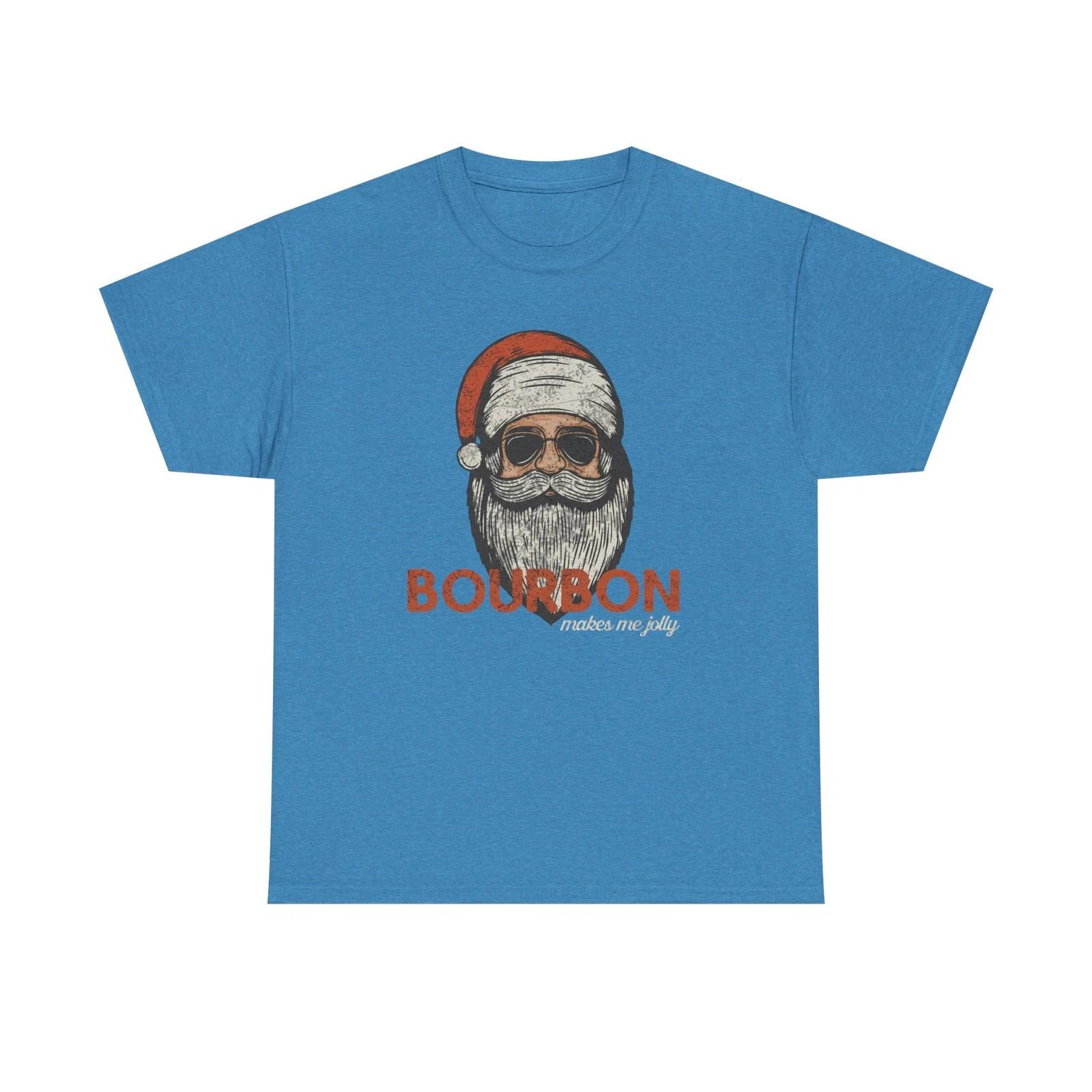 Bourbon Santa Shirt Tee | Whiskey Holiday Graphic Shirt 3XL