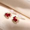 Red Crystal Zodiac Pony Earrings Rhinestone Horse Stud Earrings Birthday Party