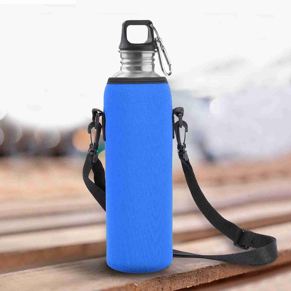

Neoprene Water Bottle Carrier Adjustable Strap Insulated Sleeve Hiking Adventures синій