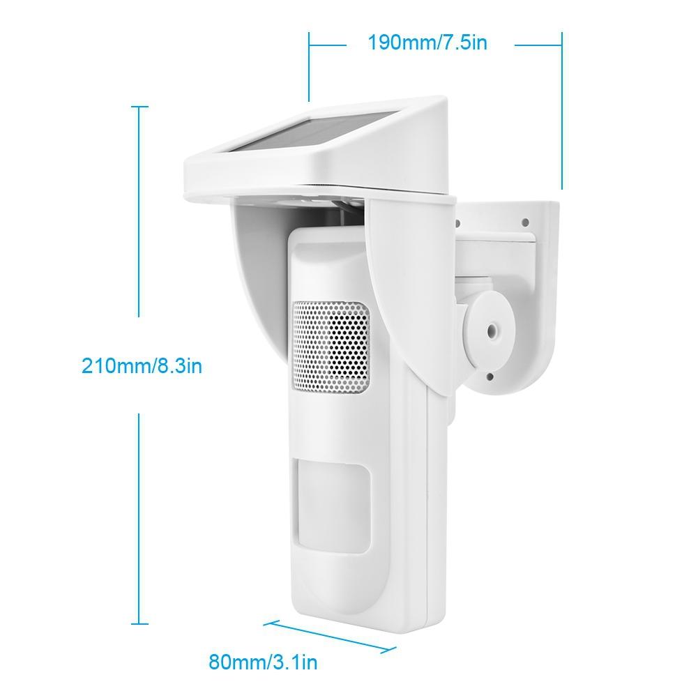 Nezávislý bezdrátový solární detektor pohybu Infračervený bezpečnostní poplašný systém