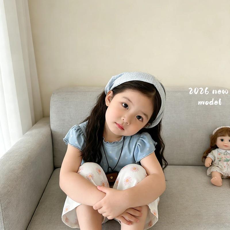 Floral Ruffled Baby Girl T-Shirt and Pants Set - 2026 Summer Collection
