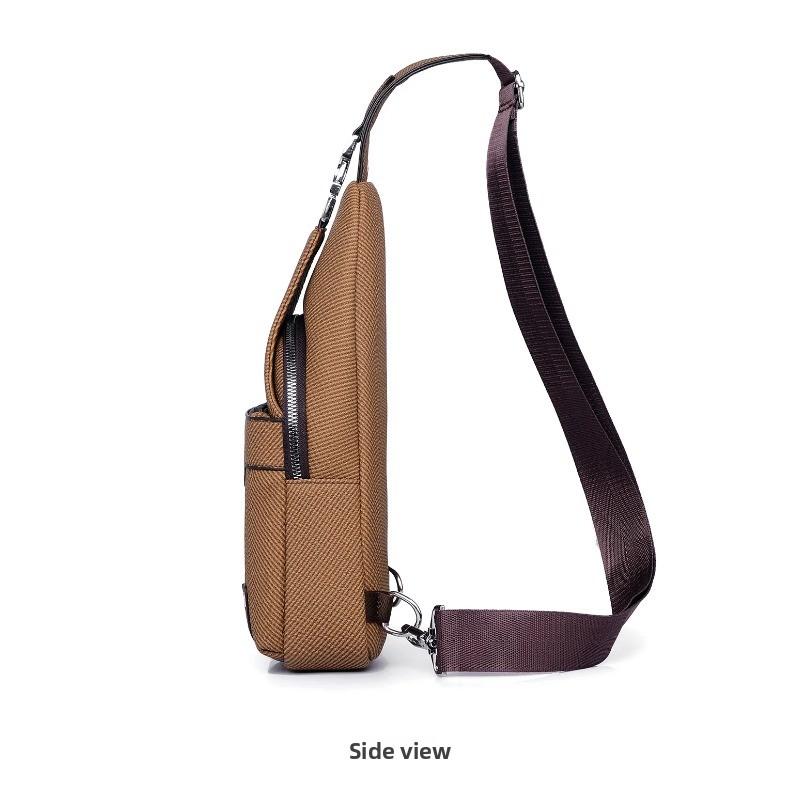 New Men's Fashion Crossbody Bag PU Leather Chest Bag, Handbag,Adjustable Shoulder Strap for Travel & Outdoor Activities