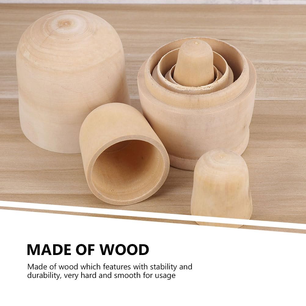 OSALADI Unpainted White Wood Matryoshka Set of Russian Traditional Craft Unfinished Nesting Wooden Dolls, 5, 110mm, Kit, Dolls, Kit, Ornament,